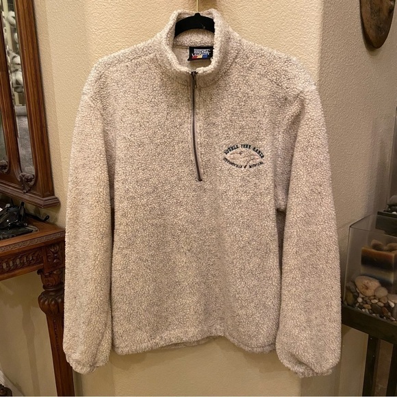 Vintage HARTWELL VIASPORT 3/4 Zip Cream Stevensville Montana Sweater Size Small - Picture 1 of 10